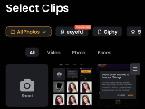 Selecting clips for your project in VivaVideo - Video Editor&Maker