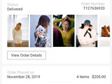 Order history in the app