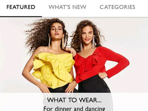 Main menu in NET-A-PORTER