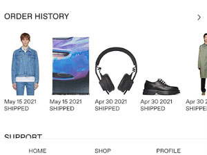 Order history in the app
