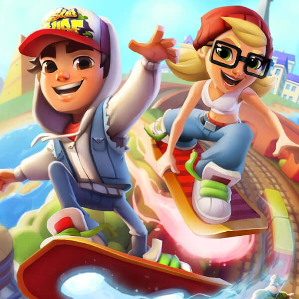 Subway Surfers a game where u dodge opsticles collecting coins running from  a man