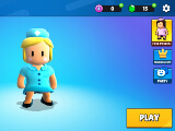 Trying out new skins in Stumble Guys