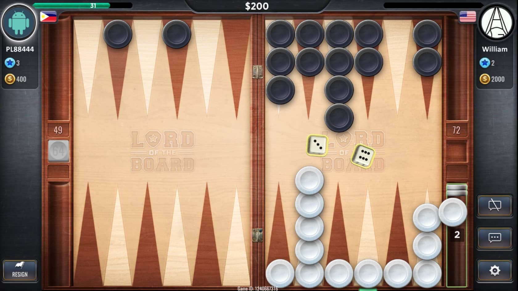 Backgammon Lord of the Board Apps4Blast
