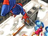 Spider-Man Unlimited beating up a villain