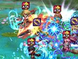 Fighting in a dungeon in Brave Frontier