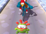 Knocked Down by Cyclist in Om Nom: Run