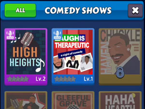Selecting a comedy show