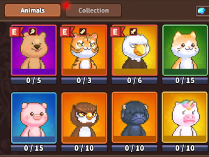 Animal selection in Animal Quest: Idle RPG