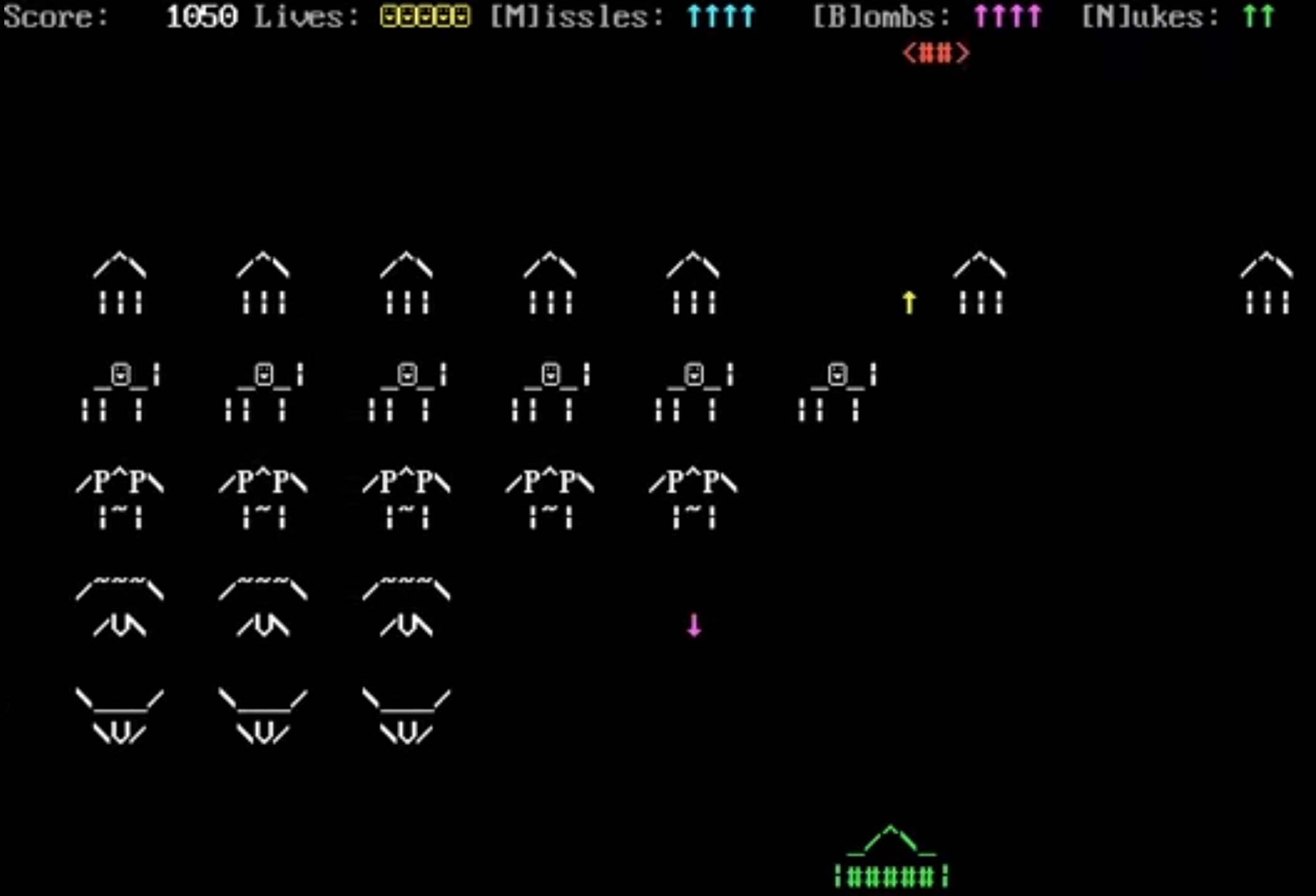 Ascii invaders dos4pc