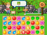 Playing a level in Fruit Farm Harvest