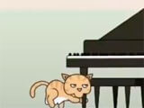 Pushing piano in Clumsy Cat