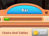 Purchasing chairs and tables in the game