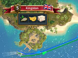 Trading route in Admirals: Caribbean Empires