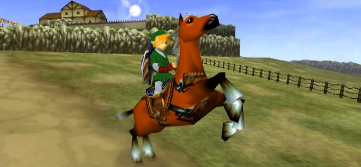 Link with Epona in Legend of Zelda Ocarina of Time