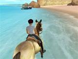 A leisurely ride at the beach in Horse Life Adventures