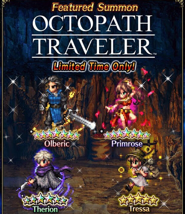 Octopath Traveler Ventures into Final Fantasy Brave Exvius Today