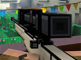 Pixel Strike 3D using a sniper