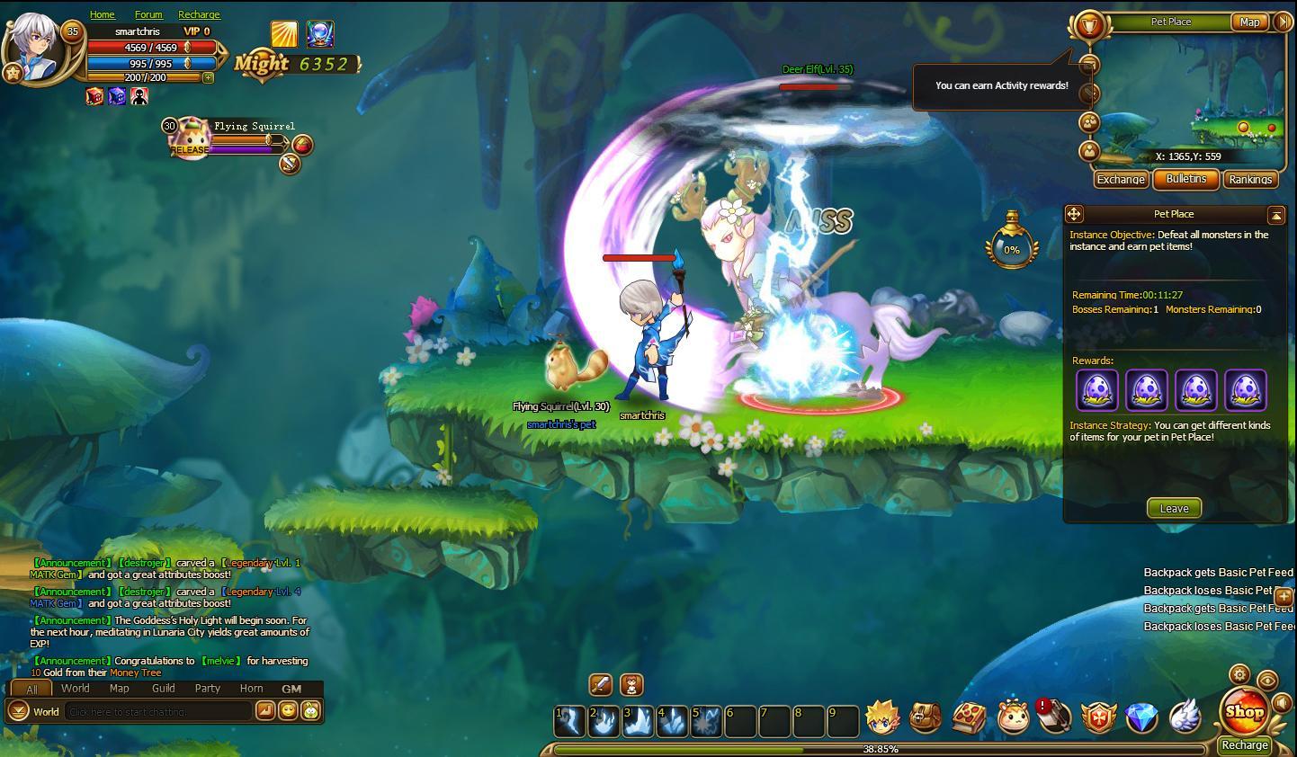 Lunaria Story is a browser based social game, 2D side-scrolling