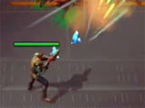 Fighting enemies in the game