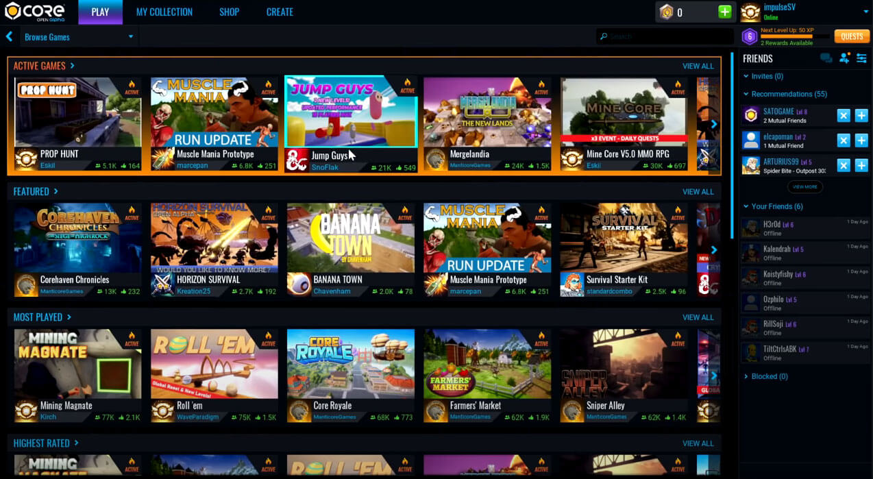 Core Rese Game Core - MMO Square