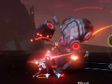 Fighting a boss monster in Aether Gazer