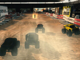 Racing against other trucks in SuperTrucks Offroad Racing