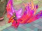 Gameplay image with a Phoenix mount from Crystal Saga