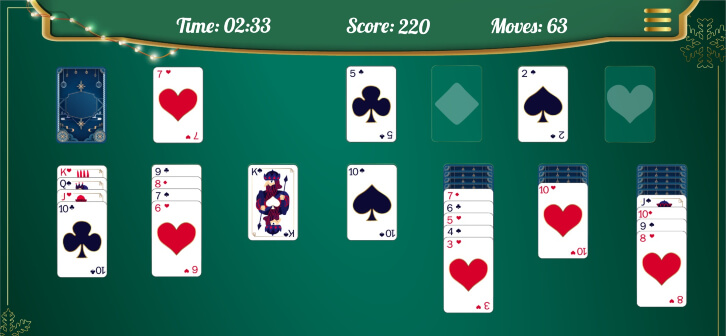 Playing a game of Xmas Solitaire