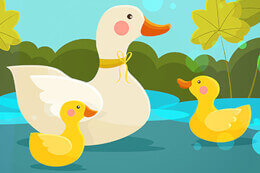 Mother Duck and Ducklings Jigsaw thumb