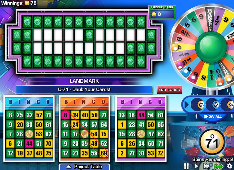 Wheel Of Fortune Bingo Game