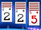 Solitaire Rivals 2 of Clubs, 2 of Spades and Five of Diamonds