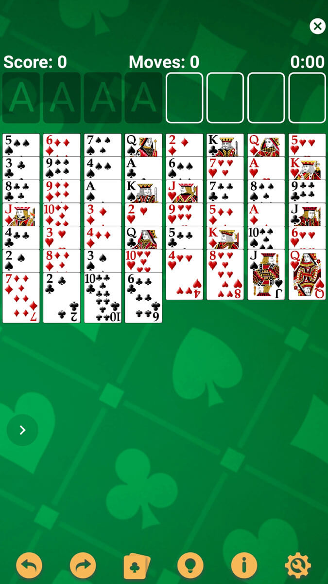 Play Free FreeCell Solitaire Online - Free Cell Green Felt Card Games