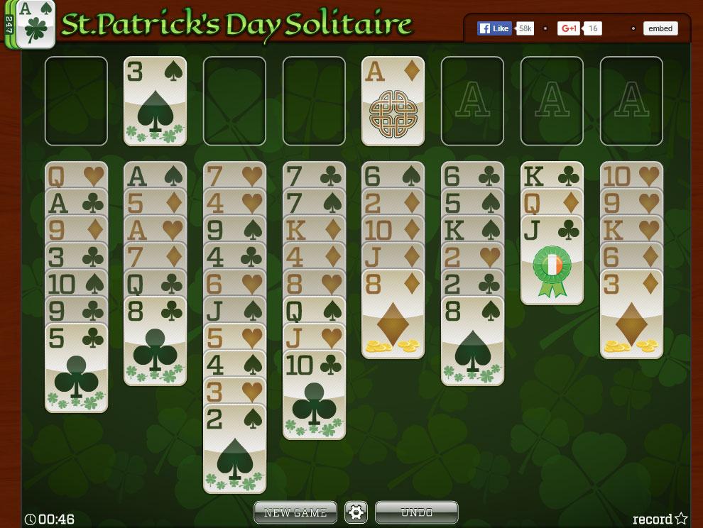 st patricks day solitaire three card flip