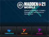 Main menu of Madden NFL 21 Mobile Football Madden NFL 21 Mobile Football main menu