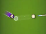 Setting angle for the shot Setting the angle to pot the ball