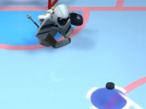 Scoring a goal in Hockey Super Squad