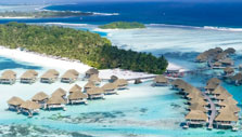 Beach huts in the Maldives