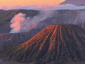 Aerial view of Mt Bromo Indonesia