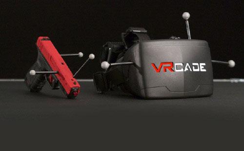 VRcade headset and prop gun