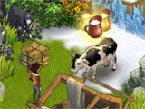 Milking a cow in Klondike Adventures Klondike Adventures milking a cow