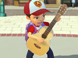 Jamming out with your newly-built guitar in Adventure Academy