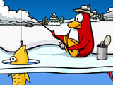 Playing Ice Fishing, the mini-game