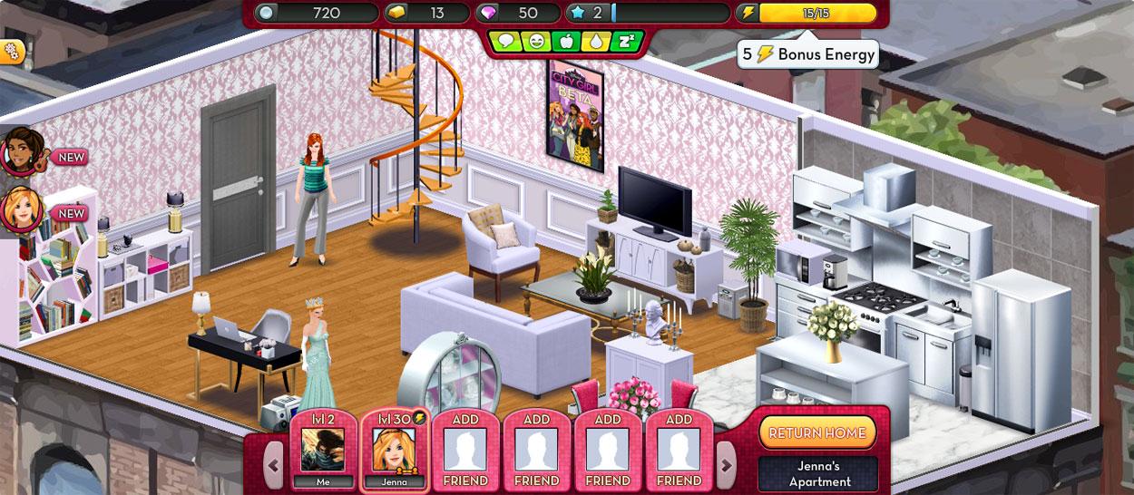 City girl life en facebook, mi terraza en el juego