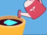 Watering the plants in the game