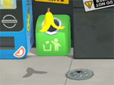Disposing trash in the trashcan
