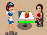 Serving fries in Cafe Story