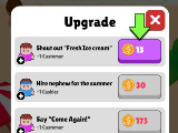 Purchasing an upgrade in N'ice Cream