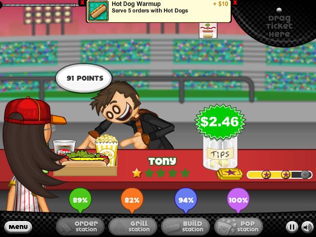 PAPA'S HOT DOGGERIA jogo online no