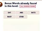 Bonus Words in Word Winner Word Winner Bonus Words