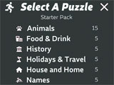 Choosing a puzzle type Selecting a puzzle type
